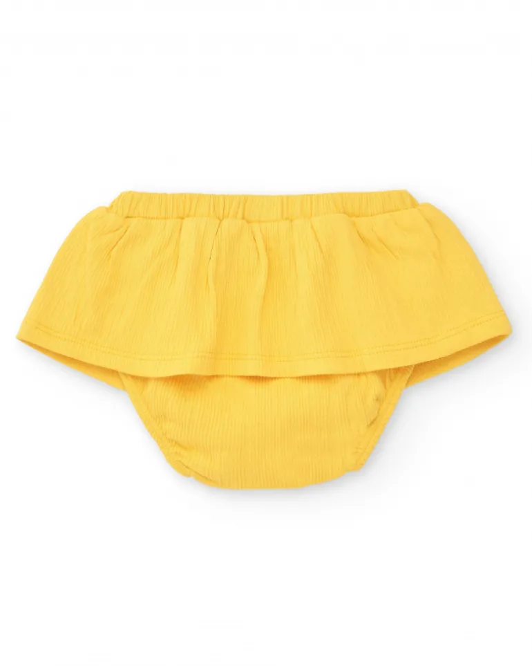 Ensemble pour fille avec blouse à fleurs et culotte jaune