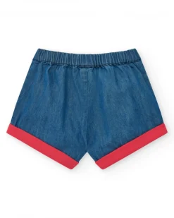 Ensemble pour fille avec t-shirt rouge de baleine et pantalon en jean bleu