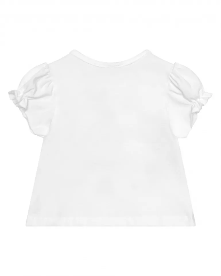 Ensemble pour fille avec t-shirt blanc de baleine et pantalon bleu marine