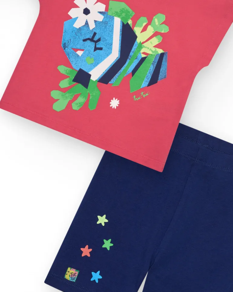 Ensemble pour fille avec deux t-shirts et legging cycliste