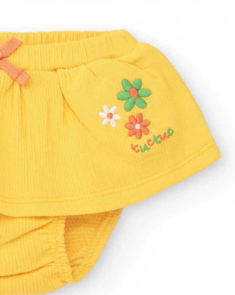 Ensemble pour fille avec blouse à fleurs et culotte jaune