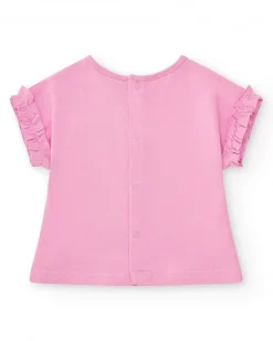 Ensemble pour fille avec t-shirt en tricot sans manches et imprimé