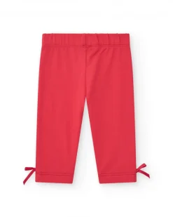 Ensemble pour fille avec t-shirt de méduses, leggings rouges et veste brodée