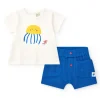 Ensemble pour garçon avec t-shirt blanc imprimé et shorts