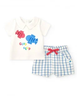 Ensemble pour garçon avec t-shirt blanc et shorts