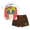 Ensemble pour garçon avec t-shirt tigre et bermuda marron