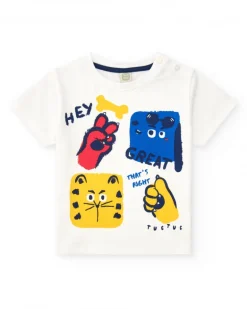 Ensemble pour garçon avec deux t-shirts et short bleu