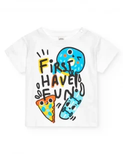 Ensemble pour garçon avec t-shirt blanc et short noir