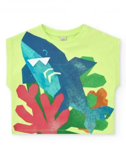 Ensemble pour garçon avec t-shirt de requin et short bleu