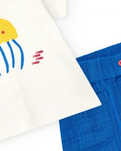 Ensemble pour garçon avec t-shirt blanc imprimé et shorts