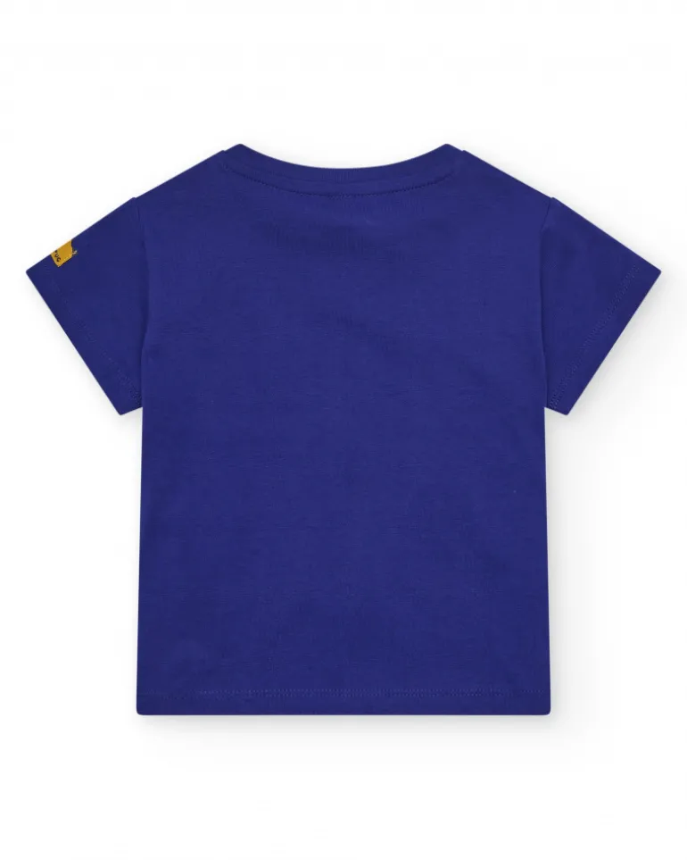 Ensemble pour garçon avec t-shirt bleu et short jaune