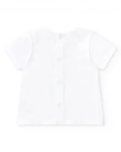 Ensemble pour garçon avec t-shirt blanc et short bleu