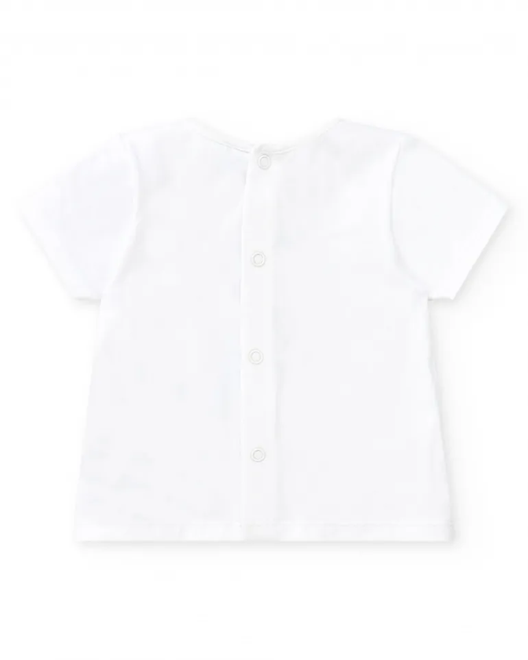 Ensemble pour garçon avec t-shirt blanc et short bleu