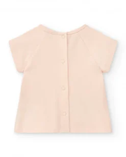 Ensemble rose pour fille avec t-shirt d'éléphant et pantalon court vert