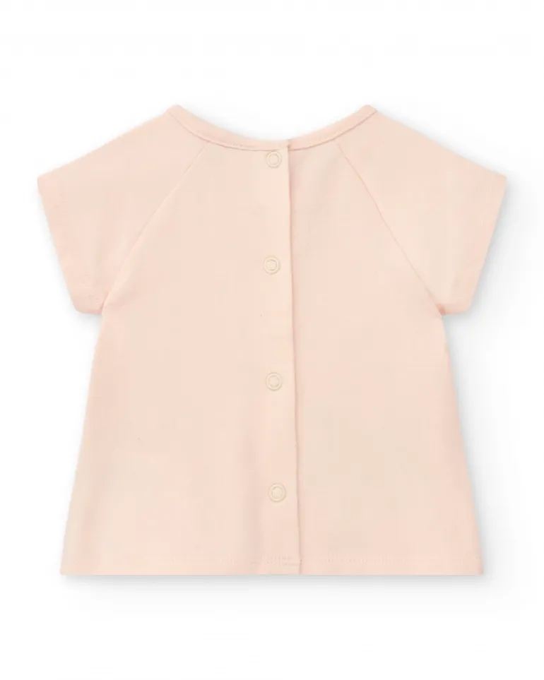 Ensemble rose pour fille avec t-shirt d'éléphant et pantalon court vert