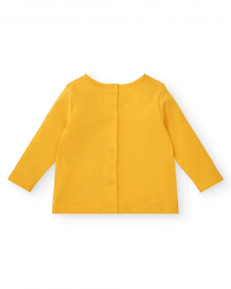 Ensemble t-shirt et pantalon garçon jaune et bleu imprimé chatons, collection Lovely Kittens