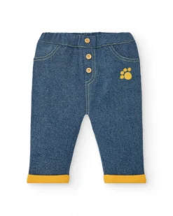 Ensemble t-shirt et pantalon garçon jaune et bleu imprimé chatons, collection Lovely Kittens