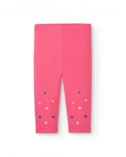 Ensemble t-shirt manches longues et leggings fille rose et bleu avec étoiles imprimées Superbe collection