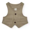 Gilet beige pour garçon avec boutons et poches décoratives