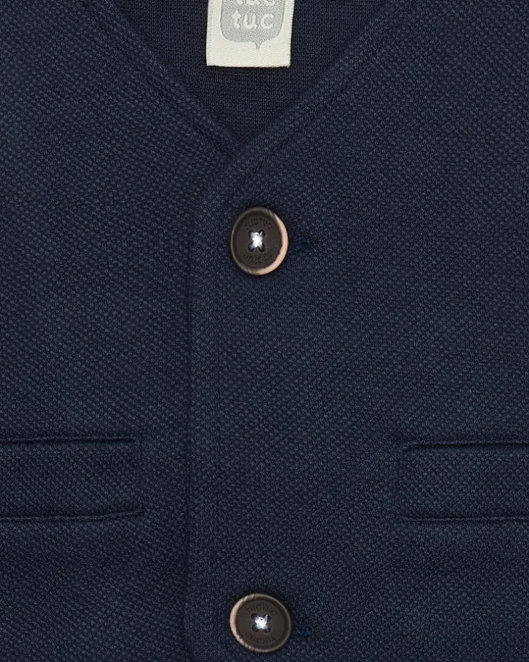 Gilet bleu marine pour garçon avec boutons et poches décoratives