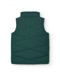 Gilet réversible pour garçon vert avec détails jaune fluo collection Soulvivor