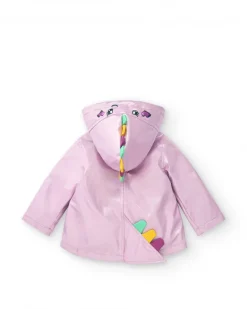 Imperméable lilas avec capuche arc-en-ciel pour fille collection Cyber Dino