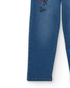 Jean garçon imprimé graphique bleu collection Skater Life