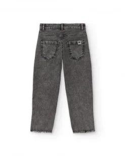 Jean gris avec détails brodés pour fille collection Dark and Roses
