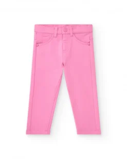 Jegging rose pour fille avec poches décoratives