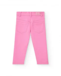 Jegging rose pour fille avec poches décoratives