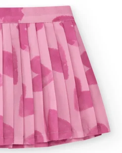 Jupe plissée rose pour fille avec imprimé abstrait