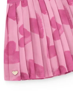 Jupe plissée rose pour fille avec imprimé abstrait