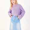 Jupe pour fille en bleu avec poches et fermeture éclair.