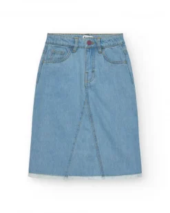 Jupe pour fille en bleu avec poches et fermeture éclair.