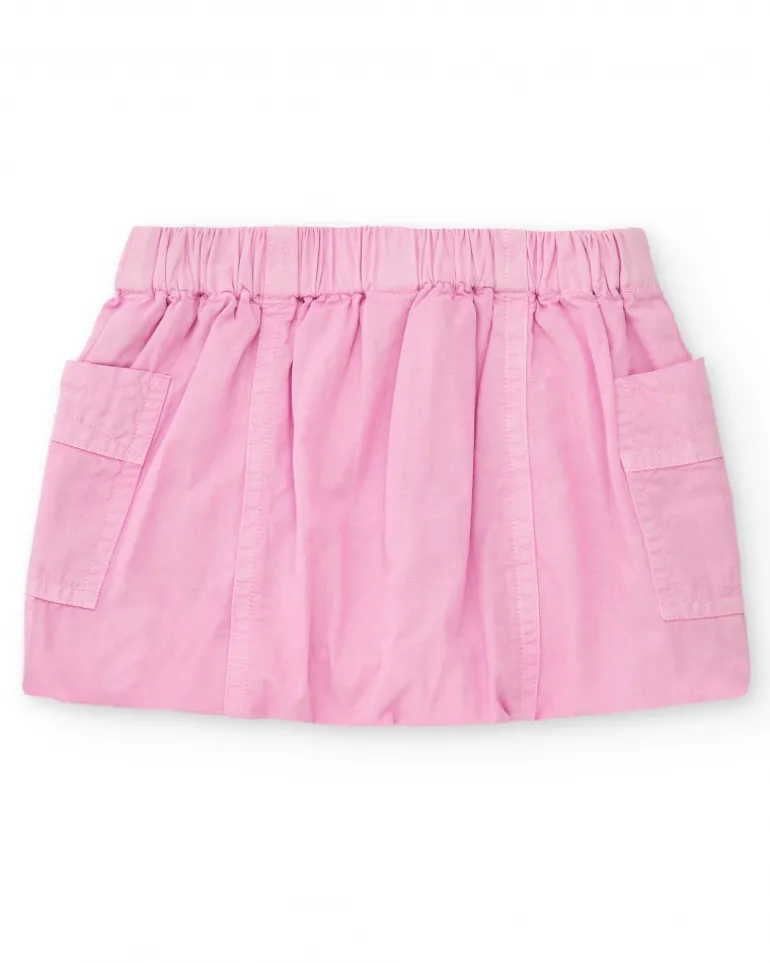 Jupe rose pour fille avec poches et taille élastique