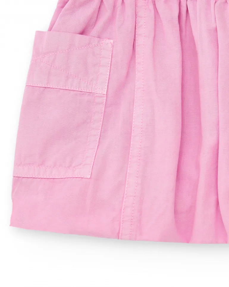 Jupe rose pour fille avec poches et taille élastique