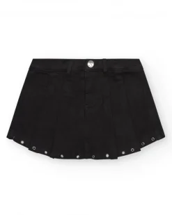 Jupe-short pour fille en noir avec détails métalliques.
