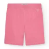 Legging court pour fille en rose avec taille élastique.