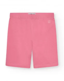Legging court pour fille en rose avec taille élastique.