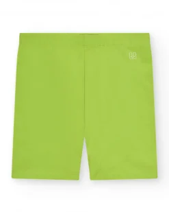 Legging court pour fille en vert citron avec taille élastique.