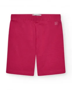 Legging court pour fille en rose fuchsia avec taille élastique.