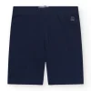 Legging court pour fille en bleu marine avec taille élastique.