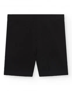 Legging court pour fille en noir avec taille élastique.