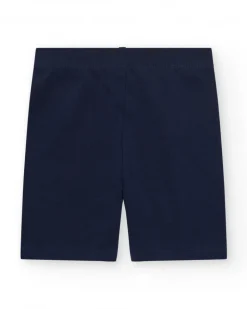 Legging court pour fille en bleu marine avec taille élastique.