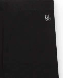 Legging court pour fille en noir avec taille élastique.