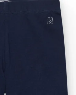 Legging court pour fille en bleu marine avec taille élastique.