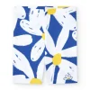 Legging cycliste blanc pour fille avec fleurs bleues et jaunes