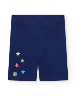Legging cycliste bleu marine pour fille avec étoiles