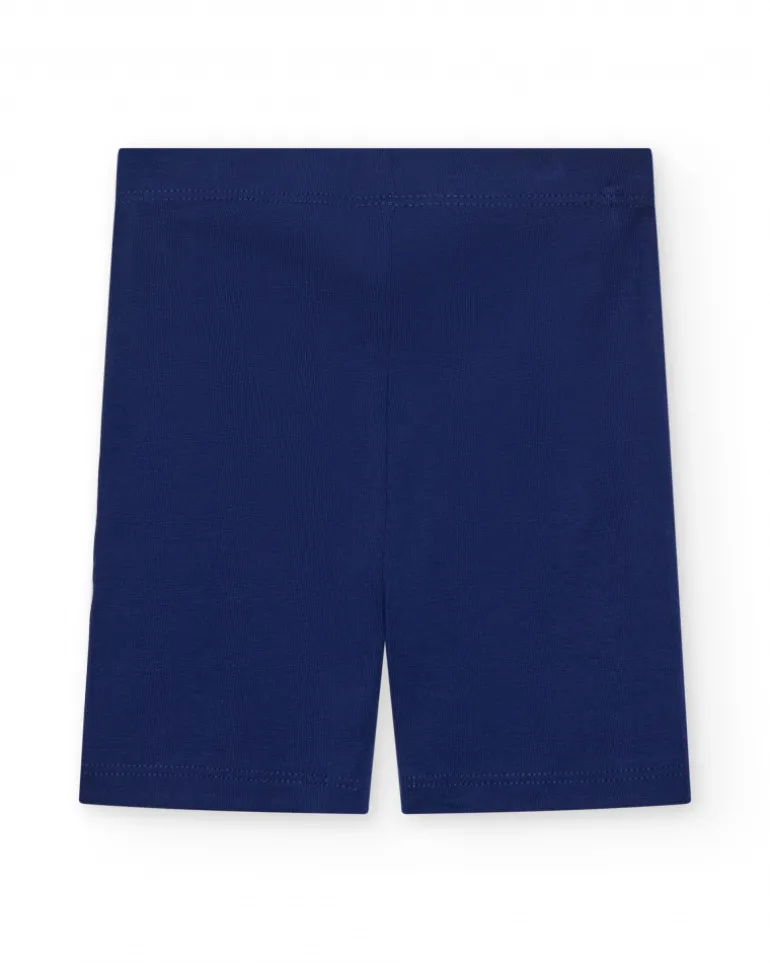 Legging cycliste bleu marine pour fille avec étoiles