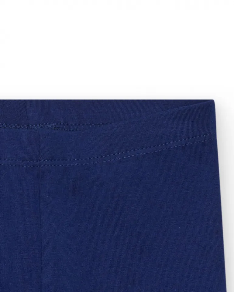 Legging cycliste bleu marine pour fille avec étoiles